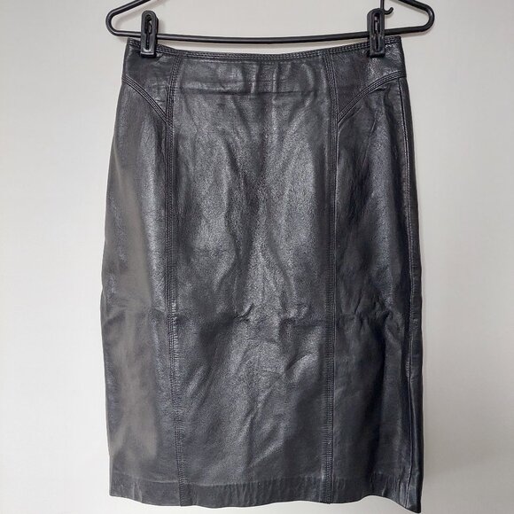 PCFL (premiere en cuir first in leather Canada) Vintage Leather Skirt, size 8 - Picture 1 of 8
